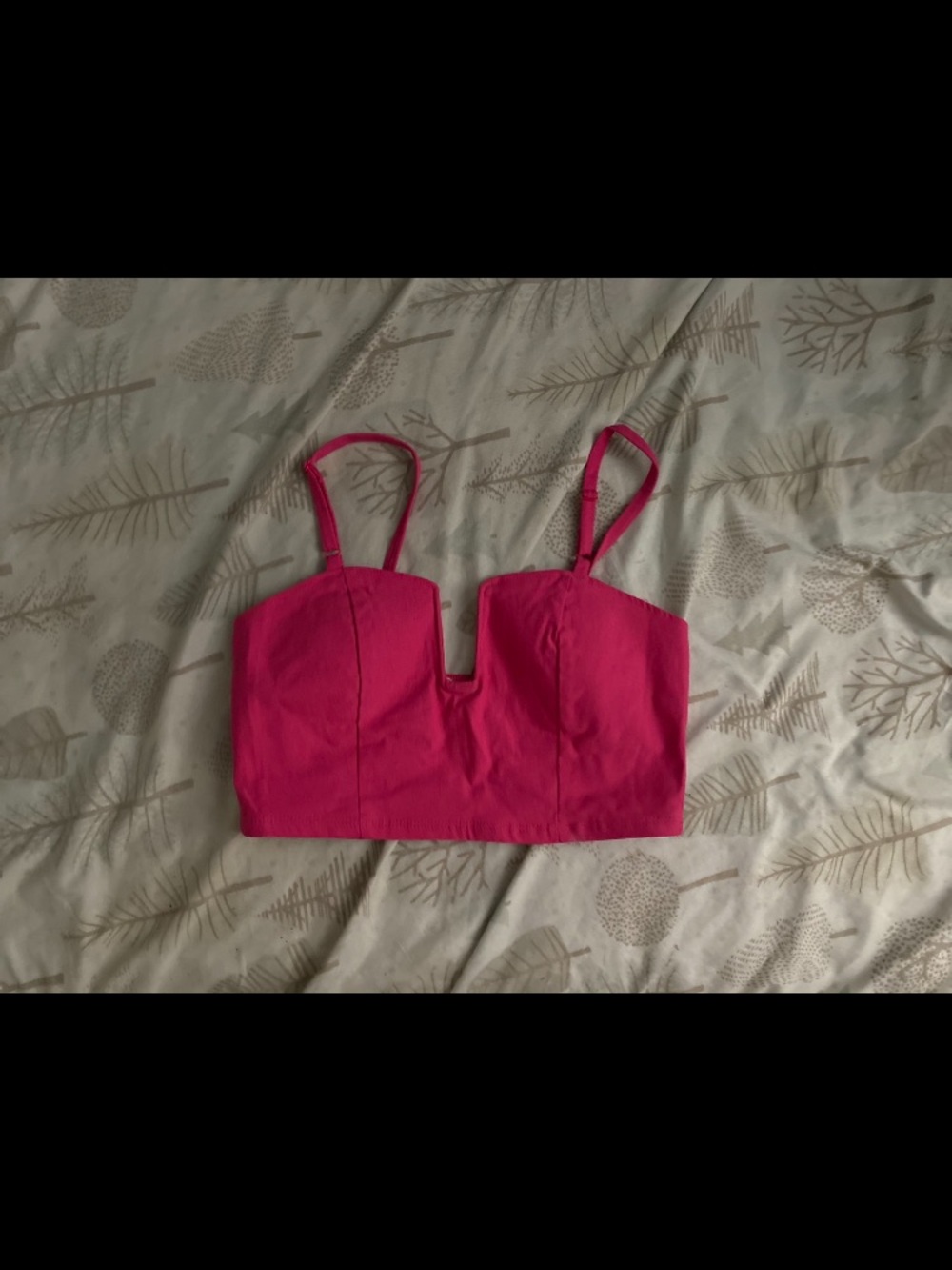 Charlotte Russe Hot Pink Cropped Bustier Tank Top